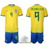 Officiële Voetbalshirt + Korte Broek Brazilië Richarlison 9 Thuis WK 2022 - Kids